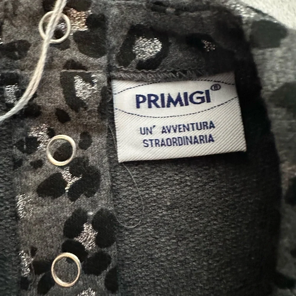 Primigi Leopard Print Long Sleeve Dress Baby 18M Gray Black Silver Cotton NTW